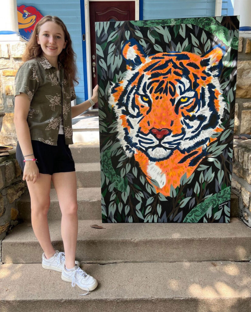 Mackenzie's Tiger School Mascot Painting