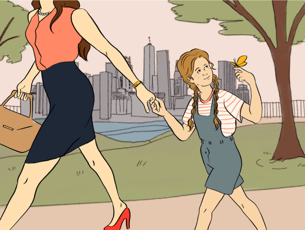 Book Illustration of Girl with Butterfly